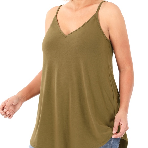 Olive Essential tee flow Cami Tank - Picture 3 of 5